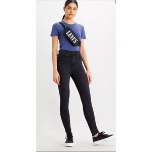 Levi's Mile High Waist Rise Black Super Skinny Jeans Stretch Denim NWT Womens 30